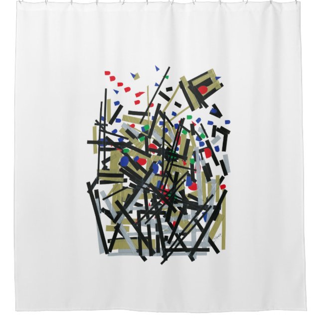 Abstract in Tape & Letterforms 1 Shower Curtain (Front)