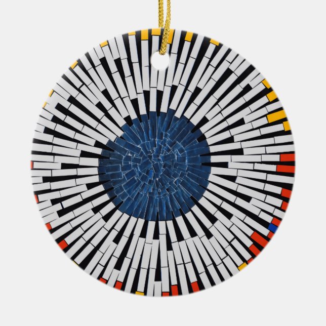 Abstract in Tape—Starburst Ceramic Tree Decoration (Front)