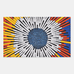 Abstract in Tape—Starburst Rectangular Sticker