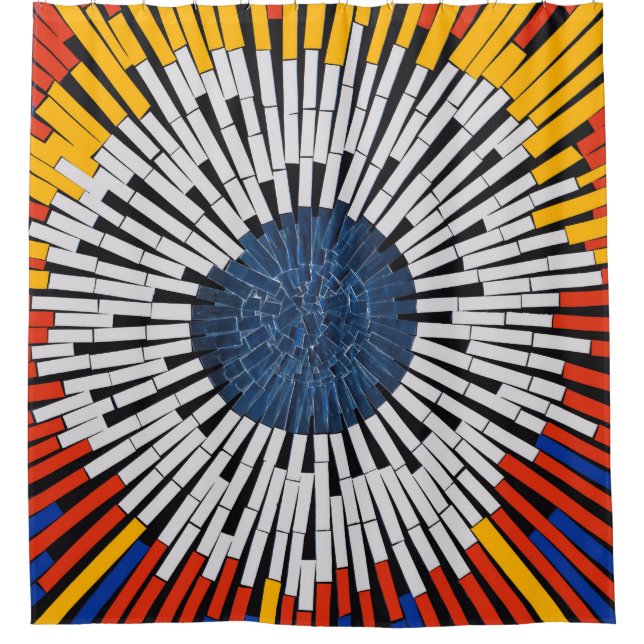Abstract in Tape—Starburst Shower Curtain (Front)
