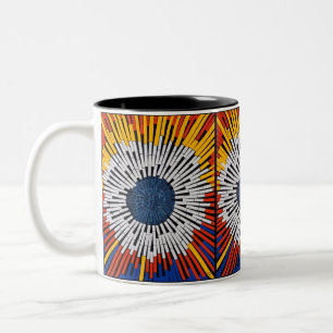 Abstract in Tape—Starburst Two-Tone Coffee Mug