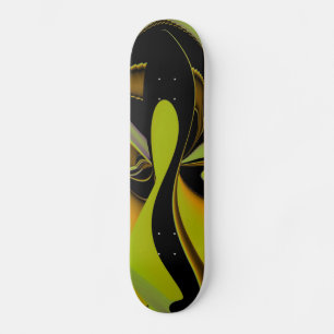 Abstract in yellow and black skateboard