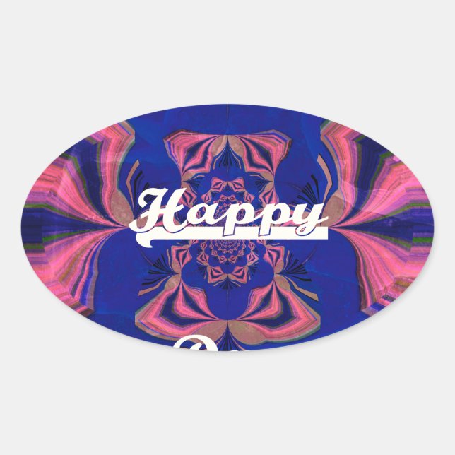 Abstract Independence Day Celebration Art Oval Sticker (Front)