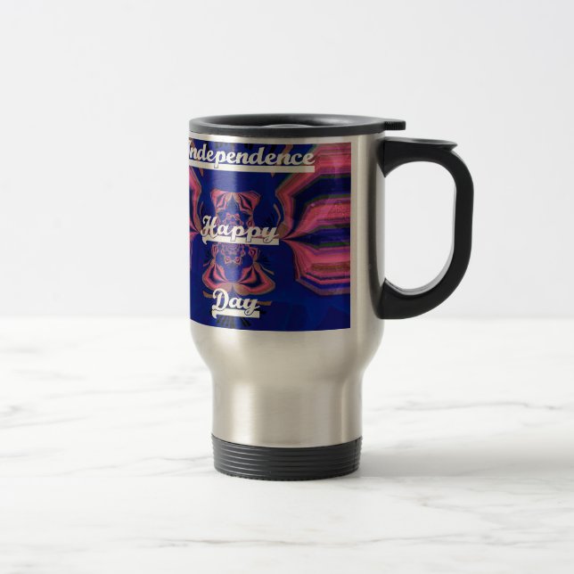 Abstract Independence Day Celebration Art Travel Mug (Right)