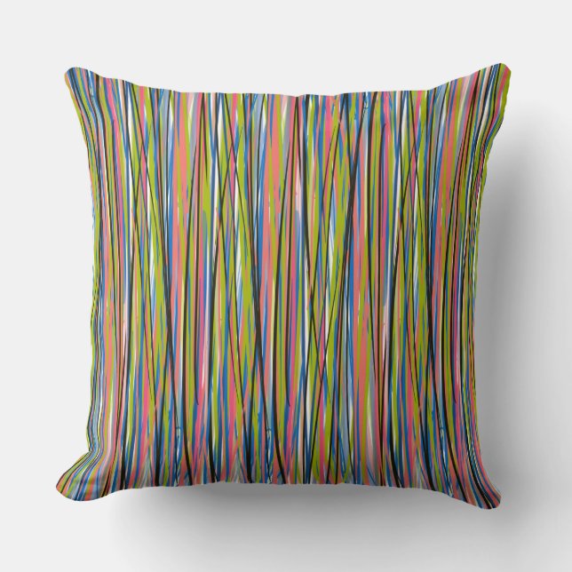 Abstract Indian Boho Line Pattern  Cushion (Front)