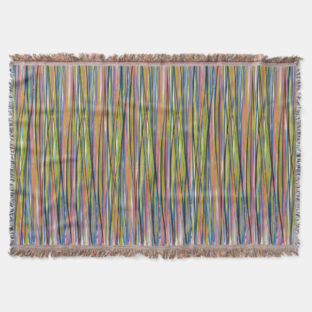 Abstract Indian Boho Line Pattern   Throw Blanket (Front)