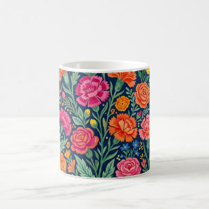 Abstract Indian Carnations Butterflies Coffee Mug