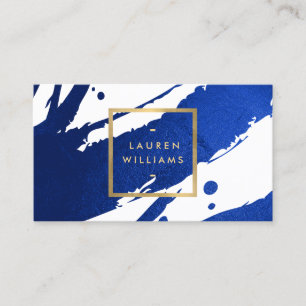 Abstract Indigo Blue Brushstrokes Business Card
