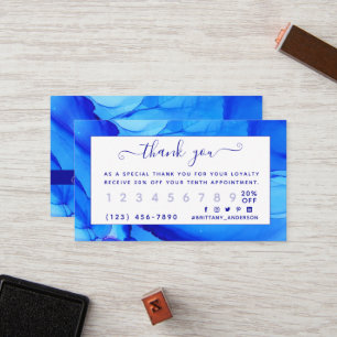 Abstract Indigo Blue Personalised Loyalty Card