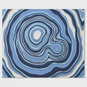 Abstract Indigo Topographic Pattern Wrapping Paper