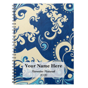 Abstract Indonesian Batik Wave Notebook