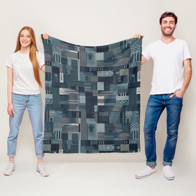 Abstract Industrial Pattern Fleece Blanket (In Situ)