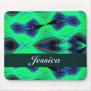 Abstract infinity green pattern mouse pad