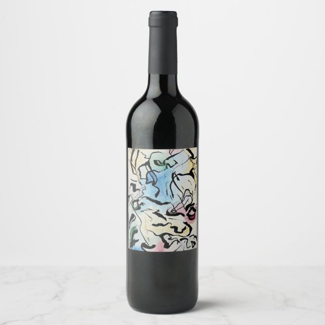Abstract Ink Art Wine Label (Front)