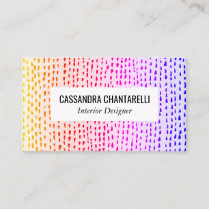 Abstract ink dots rainbow business card