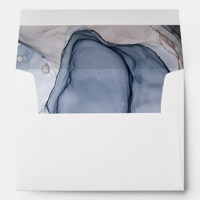 Abstract Ink Dusty Blue Mauve Plum Envelope (Back (Bottom))