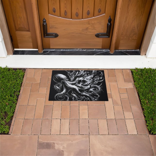 Abstract Ink Fluid Octopus Kraken Doormat (Outdoor)
