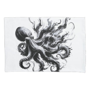 Abstract Ink Fluid Octopus Kraken Pillowcase