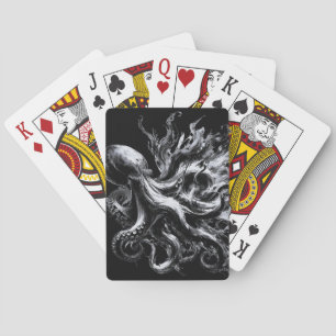 Abstract Ink Fluid Octopus Kraken Playing Cards