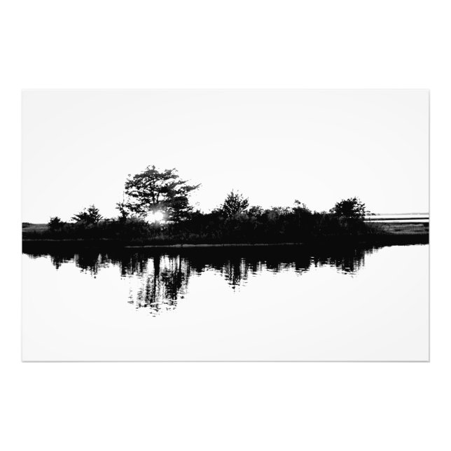 Abstract Ink Landscape, with white background Photo Print (Front)