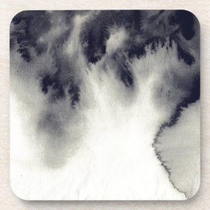 Abstract ink painting on grunge paper texture. coaster