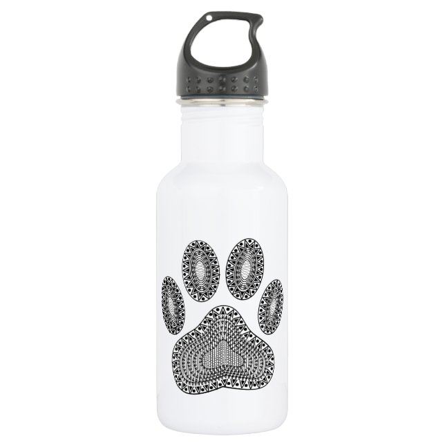 Abstract Ink Paw Print 532 Ml Water Bottle (Front)
