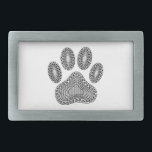 Abstract Ink Paw Print Rectangular Belt Buckle<br><div class="desc">A abstract image of a dog paw print. All digital ink drawing.</div>