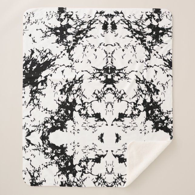 Abstract Ink Splatter Sherpa Blanket  (Front)