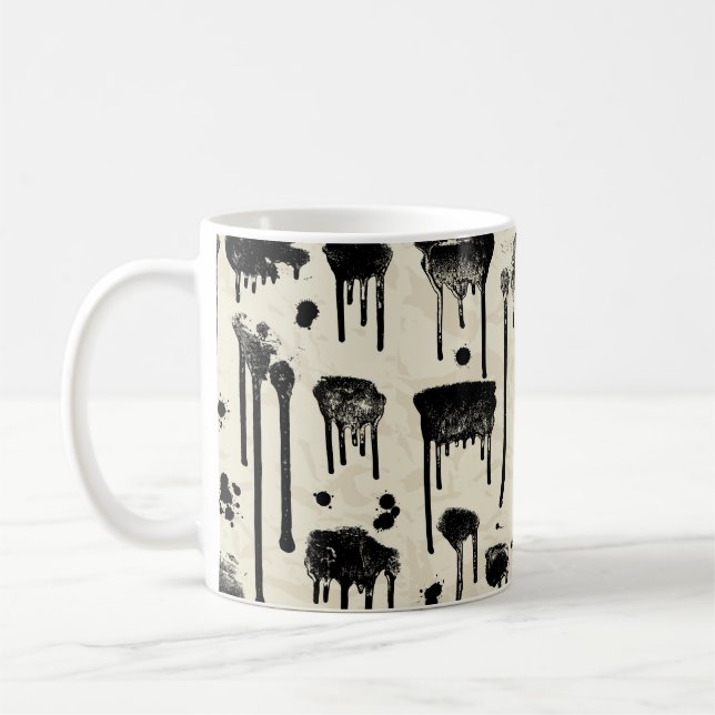 Abstract ink splatters seamless pattern coffee mug (Left)