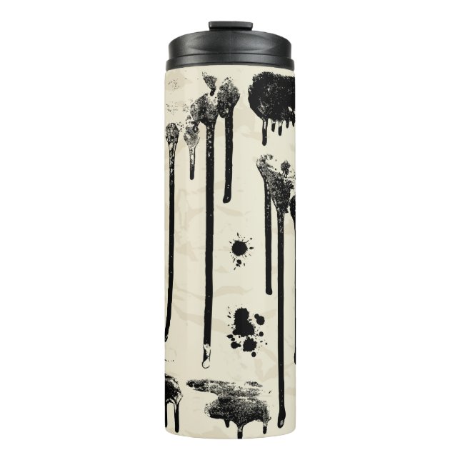 Abstract ink splatters seamless pattern thermal tumbler (Front)