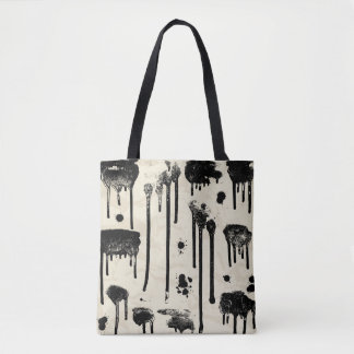 Abstract ink splatters seamless pattern tote bag