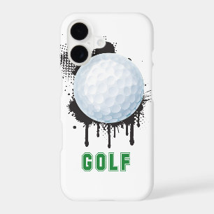 Abstract Ink Splotch with GOLF ball and TEXT