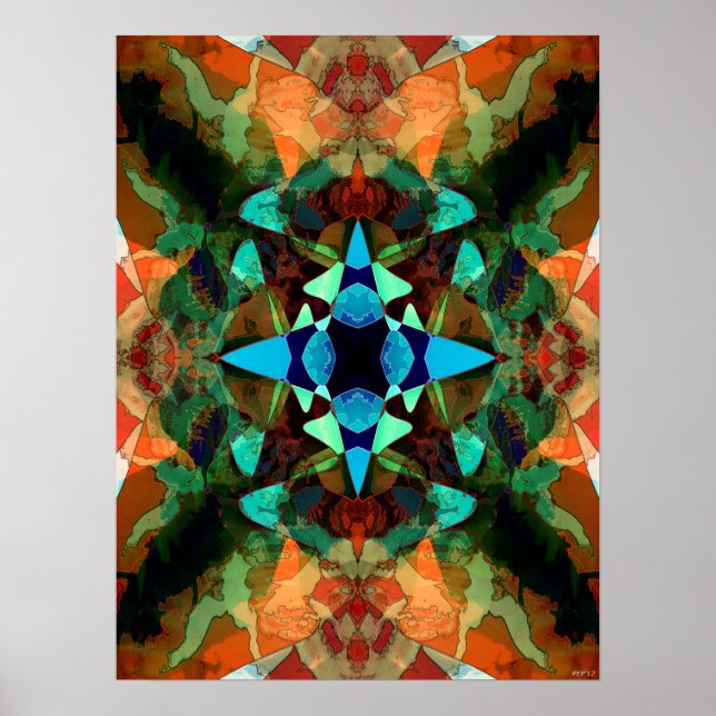 Abstract Inkblot Pattern Poster (Front)