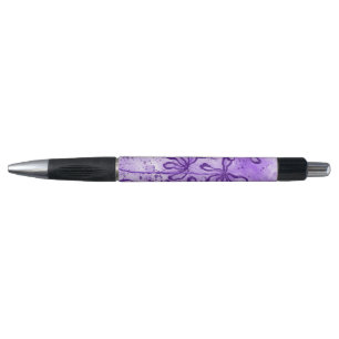 Abstract Inked Flowers purple Lilies