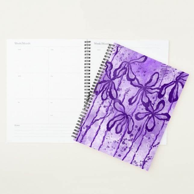 Abstract Inked Flowers purple Lilies  Planner (Display)