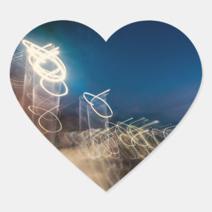 Abstract Intentional Camera Movement Night Light T Heart Sticker