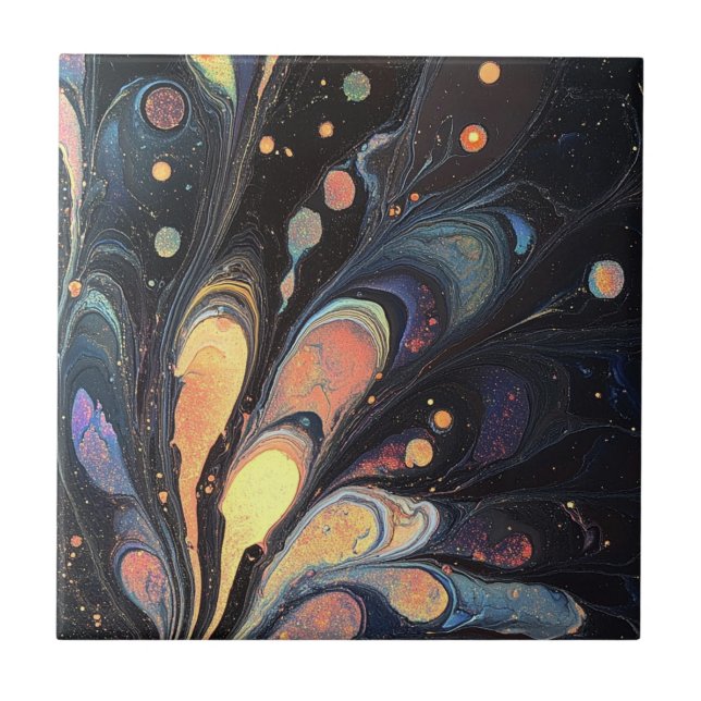 Abstract Iridescent Art Tile (Front)