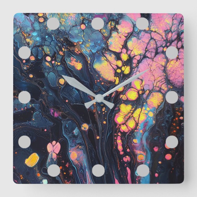 Abstract Iridescent Art Wall Clock (Front)