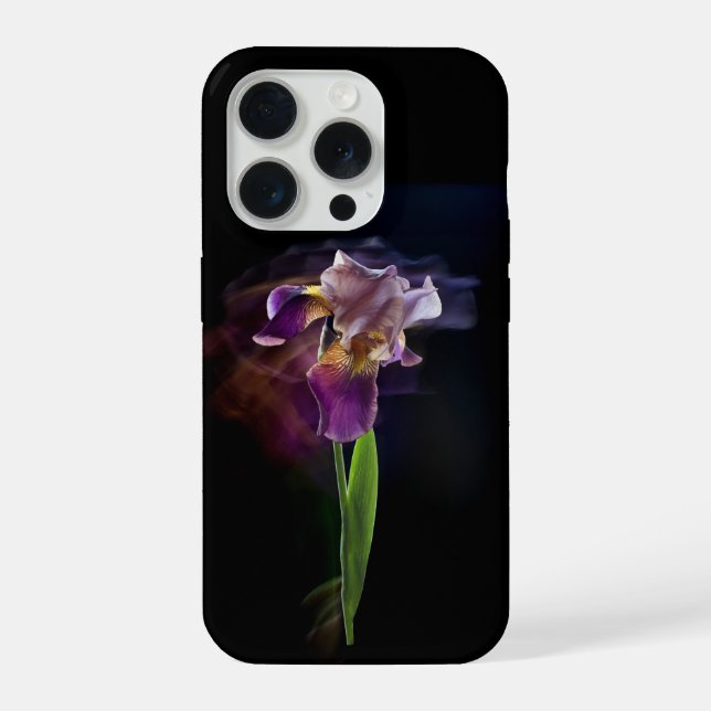 Abstract Iris Flower – Elegant Floral Art iPhone Case (Back)