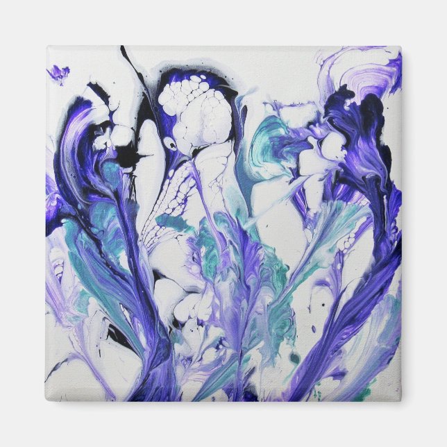 Abstract Iris Flowers Magnet (Front)