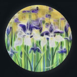 Abstract Iris Paper Napkins Plate<br><div class="desc">A wonderful paper plate for the summer patio or garden. Bright vibrant iris creates such a happy celebration! Artist Jennifer Lake loves designing products for her website and blog. You can visit all her artwork here:
jennifer-lake.pixels.com
jenniferlakeart.blogspot.com</div>