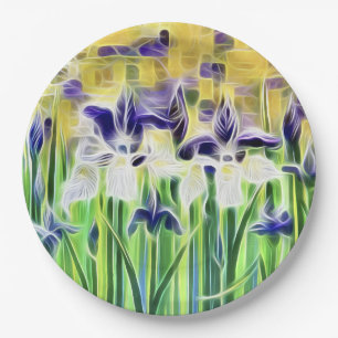 Abstract Iris Paper Napkins Plate