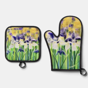 Abstract Iris Pot Holder Set