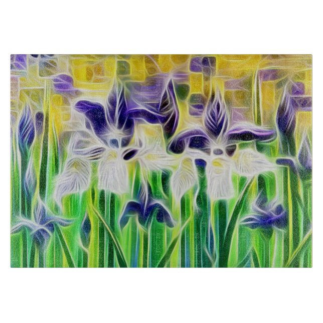 Abstract Iris Tray Cutting Board (Front)