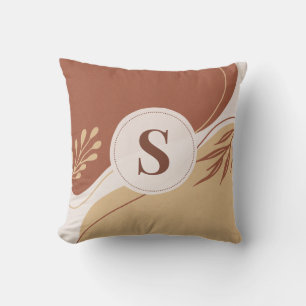 Abstract irregular shapes with earth colours cushion