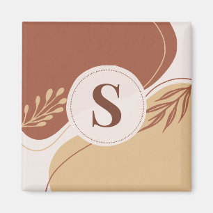 Abstract irregular shapes with earth colours magnet