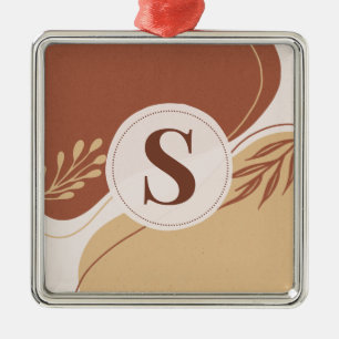Abstract irregular shapes with earth colours metal tree decoration