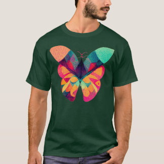 Abstract isometric fractal butterfly in risograph  T-Shirt