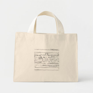 abstract israel black and white mini tote bag