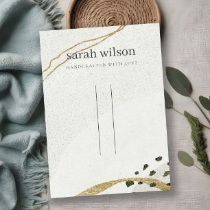 Abstract Ivory Black Gold Hair Pin Band Display Business Card